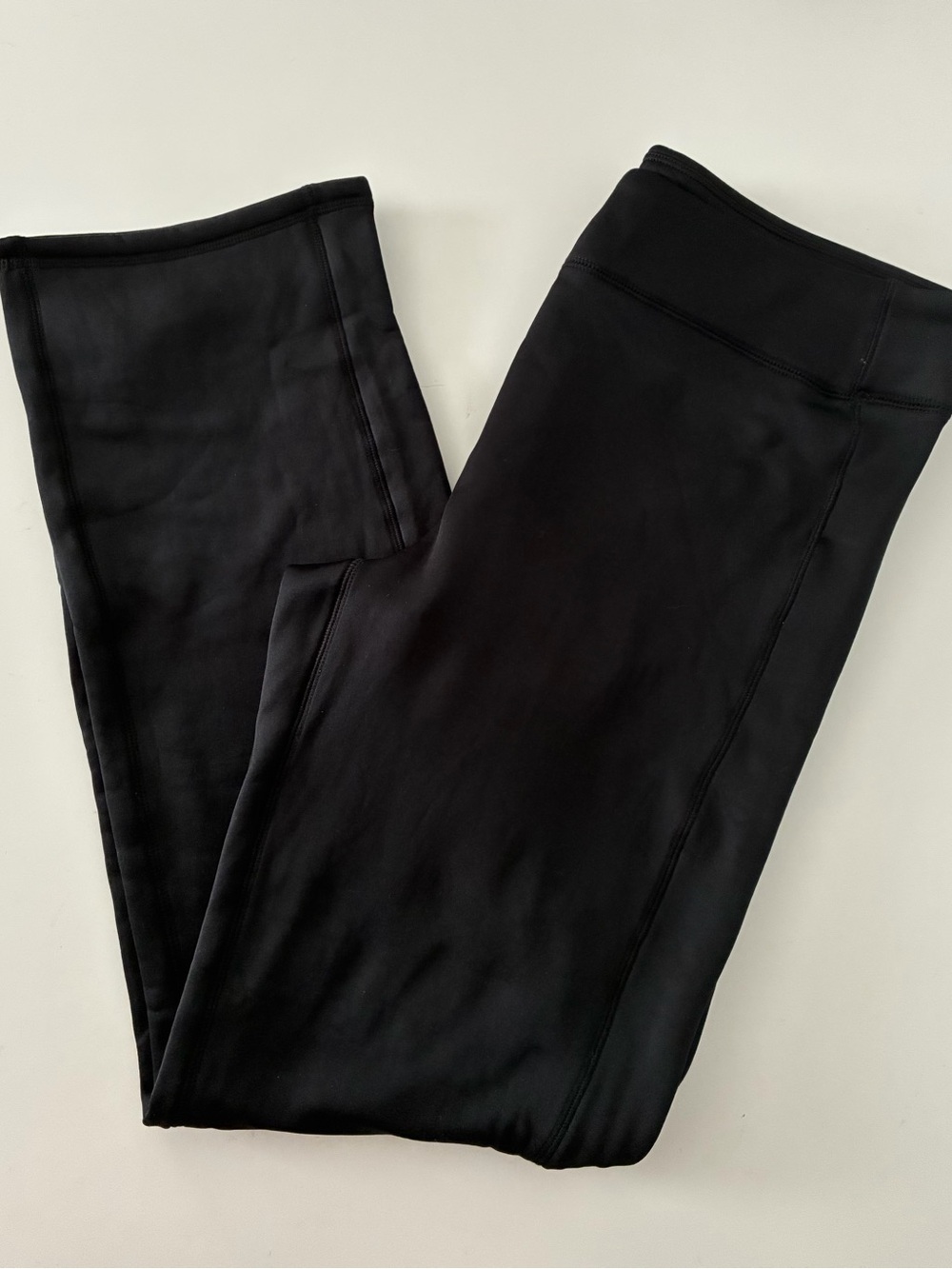 NEW! Lands' End LARGE TALL Fleece Lined Pull-On Athletic Casual Black Pants